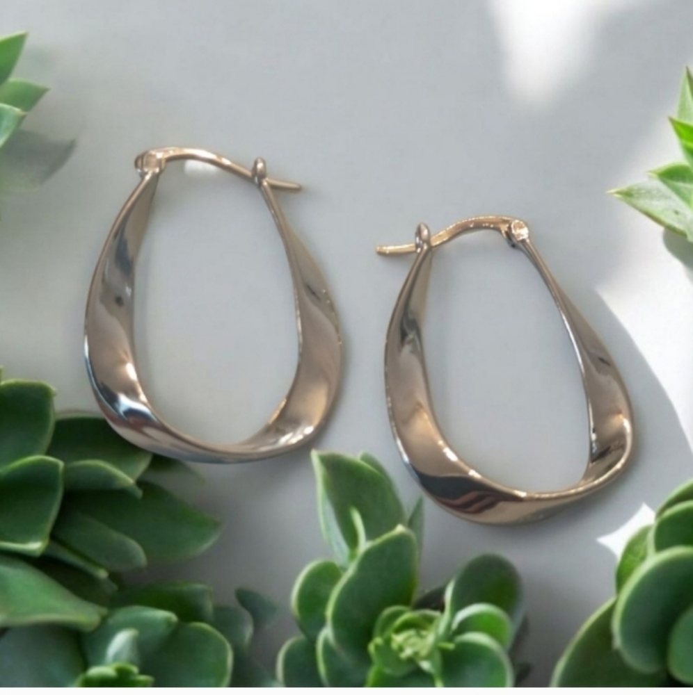 Silver Hoop Earrings - Picture 6 of 8